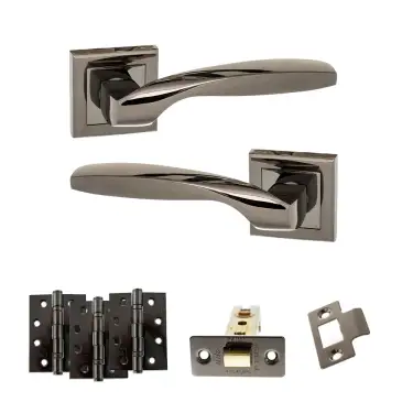 Click Here To Enlarge This Photo Of Atlantic - S25SBN STATUS Oklahoma Door Handle Pack - Black Nickel