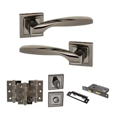Click Here To Enlarge This Photo Of Atlantic - S25SBN STATUS Oklahoma Door Handle Pack - Black Nickel