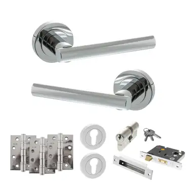 Click Here To Enlarge This Photo Of Atlantic - S28RPC STATUS Nebraska Door Handle Pack - Polished Chrome