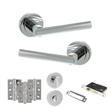 Click Here To Enlarge This Photo Of Atlantic - S28RPC STATUS Nebraska Door Handle Pack - Polished Chrome