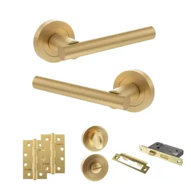 Click Here To Enlarge This Photo Of Atlantic - S28RSB STATUS Nebraska Door Handle Pack - Satin Brass