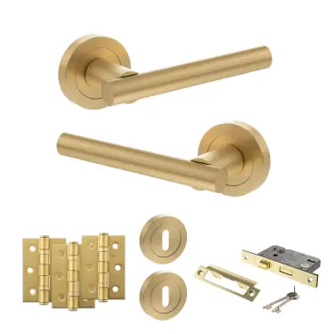 Click Here To Enlarge This Photo Of Atlantic - S28RSB STATUS Nebraska Door Handle Pack - Satin Brass
