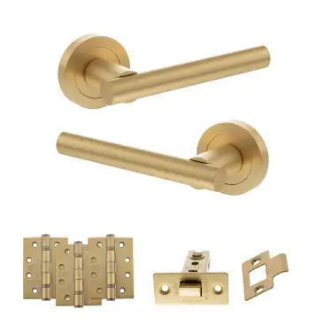 Click Here To Enlarge This Photo Of Atlantic - S28RSB STATUS Nebraska Door Handle Pack - Satin Brass