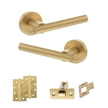 Click Here To Enlarge This Photo Of Atlantic - S28RSB STATUS Nebraska Door Handle Pack - Satin Brass