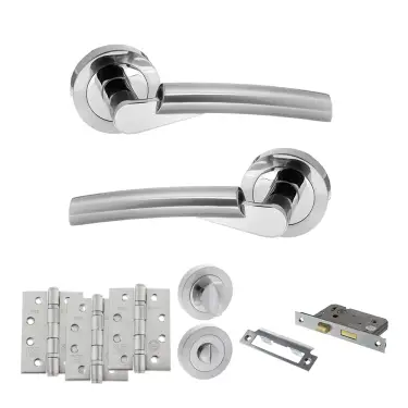 Click Here To Enlarge This Photo Of Atlantic - S32RSCPC STATUS Florida Door Handle Pack - Satin Chrome/Polished Chrome