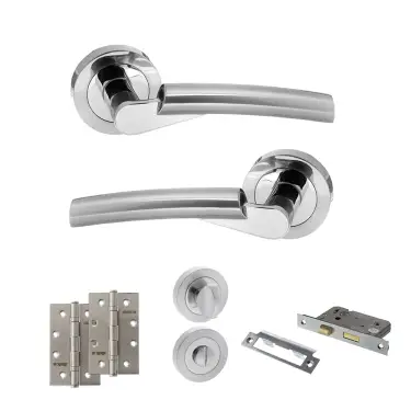 Click Here To Enlarge This Photo Of Atlantic - S32RSCPC STATUS Florida Door Handle Pack - Satin Chrome/Polished Chrome