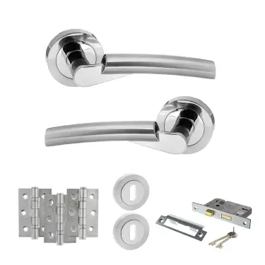 Click Here To Enlarge This Photo Of Atlantic - S32RSCPC STATUS Florida Door Handle Pack - Satin Chrome/Polished Chrome