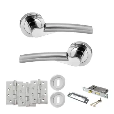 Click Here To Enlarge This Photo Of Atlantic - S32RSCPC STATUS Florida Door Handle Pack - Satin Chrome/Polished Chrome