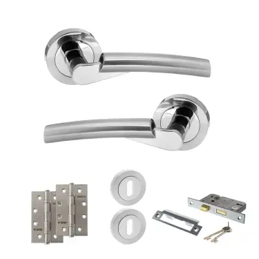 Click Here To Enlarge This Photo Of Atlantic - S32RSCPC STATUS Florida Door Handle Pack - Satin Chrome/Polished Chrome