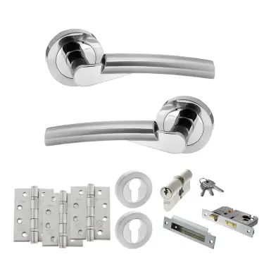 Click Here To Enlarge This Photo Of Atlantic - S32RSCPC STATUS Florida Door Handle Pack - Satin Chrome/Polished Chrome
