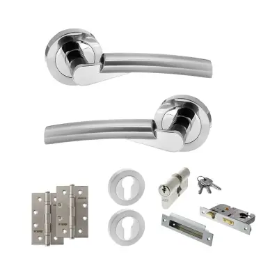 Click Here To Enlarge This Photo Of Atlantic - S32RSCPC STATUS Florida Door Handle Pack - Satin Chrome/Polished Chrome