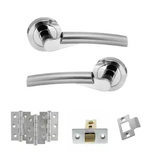 Atlantic - S32RSCPC STATUS Florida Door Handle Pack - Satin Chrome/Polished Chrome
