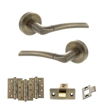 Click Here To Enlarge This Photo Of Atlantic - S33RAB STATUS Indiana Door Handle Pack - Antique Brass