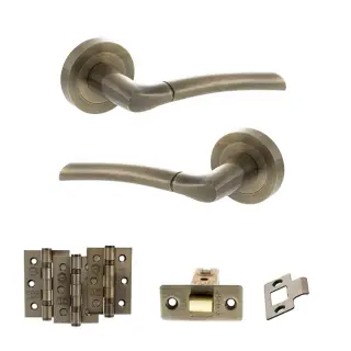 Atlantic - S33RAB STATUS Indiana Door Handle Pack - Antique Brass