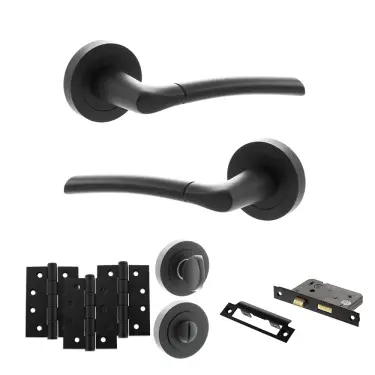 Click Here To Enlarge This Photo Of Atlantic - S33RMB STATUS Indiana Door Handle Pack - Matt Black
