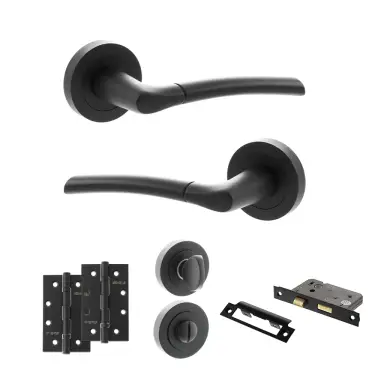 Click Here To Enlarge This Photo Of Atlantic - S33RMB STATUS Indiana Door Handle Pack - Matt Black