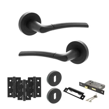 Click Here To Enlarge This Photo Of Atlantic - S33RMB STATUS Indiana Door Handle Pack - Matt Black