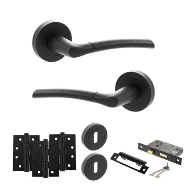 Click Here To Enlarge This Photo Of Atlantic - S33RMB STATUS Indiana Door Handle Pack - Matt Black