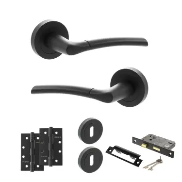 Click Here To Enlarge This Photo Of Atlantic - S33RMB STATUS Indiana Door Handle Pack - Matt Black