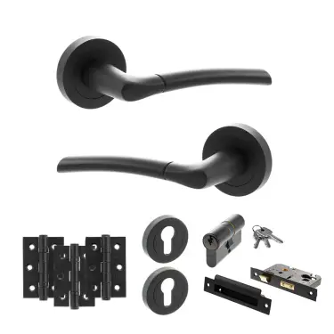 Click Here To Enlarge This Photo Of Atlantic - S33RMB STATUS Indiana Door Handle Pack - Matt Black