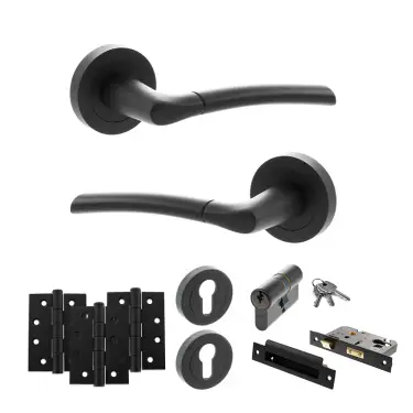 Click Here To Enlarge This Photo Of Atlantic - S33RMB STATUS Indiana Door Handle Pack - Matt Black