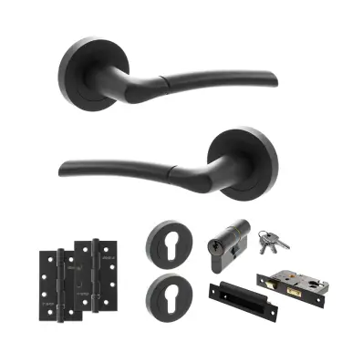 Click Here To Enlarge This Photo Of Atlantic - S33RMB STATUS Indiana Door Handle Pack - Matt Black