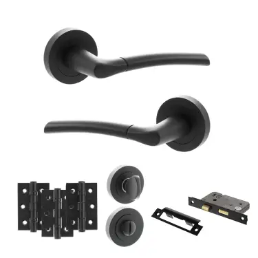 Click Here To Enlarge This Photo Of Atlantic - S33RMB STATUS Indiana Door Handle Pack - Matt Black
