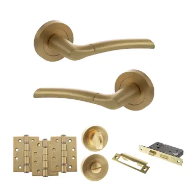 Click Here To Enlarge This Photo Of Atlantic - S33RSB STATUS Indiana Door Handle Pack - Satin Brass
