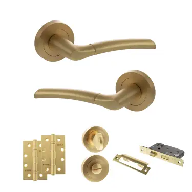 Click Here To Enlarge This Photo Of Atlantic - S33RSB STATUS Indiana Door Handle Pack - Satin Brass