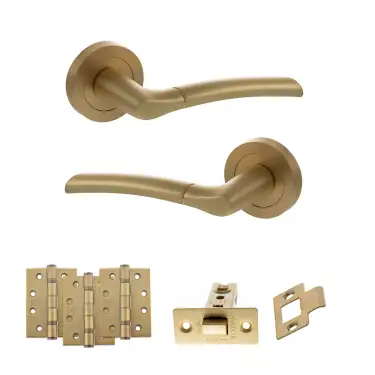 Click Here To Enlarge This Photo Of Atlantic - S33RSB STATUS Indiana Door Handle Pack - Satin Brass