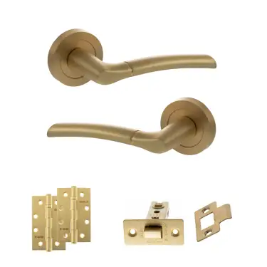 Click Here To Enlarge This Photo Of Atlantic - S33RSB STATUS Indiana Door Handle Pack - Satin Brass