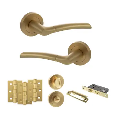 Click Here To Enlarge This Photo Of Atlantic - S33RSB STATUS Indiana Door Handle Pack - Satin Brass