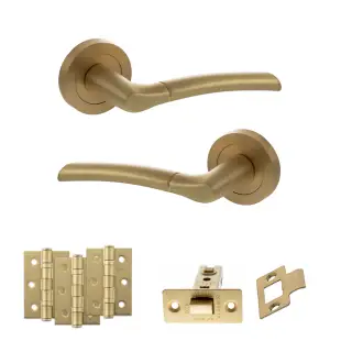 Atlantic - S33RSB STATUS Indiana Door Handle Pack - Satin Brass