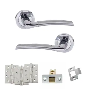 Click Here To Enlarge This Photo Of Atlantic - S33RSCPC STATUS Indiana Door Handle Pack - Satin Chrome/Polished Chrome