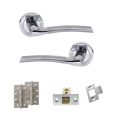 Click Here To Enlarge This Photo Of Atlantic - S33RSCPC STATUS Indiana Door Handle Pack - Satin Chrome/Polished Chrome