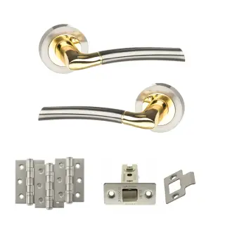 Atlantic - S33RSNBP STATUS Indiana Door Handle Pack - Satin Nickel/Polished Brass