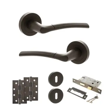 Click Here To Enlarge This Photo Of Atlantic - S33RUDB STATUS Indiana Door Handle Pack - Urban Dark Bronze