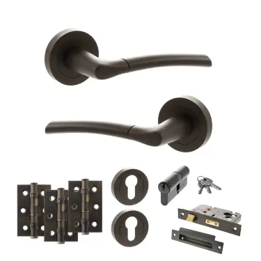 Click Here To Enlarge This Photo Of Atlantic - S33RUDB STATUS Indiana Door Handle Pack - Urban Dark Bronze