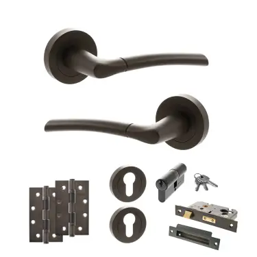 Click Here To Enlarge This Photo Of Atlantic - S33RUDB STATUS Indiana Door Handle Pack - Urban Dark Bronze