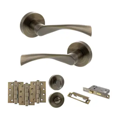 Click Here To Enlarge This Photo Of Atlantic - S34RAB STATUS Colorado Door Handle Pack - Antique Brass