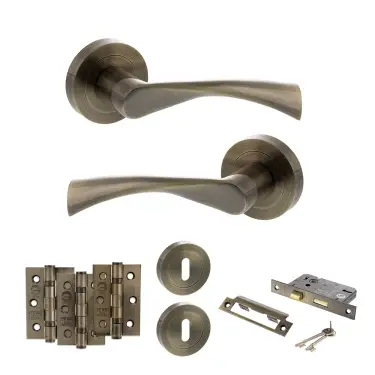 Click Here To Enlarge This Photo Of Atlantic - S34RAB STATUS Colorado Door Handle Pack - Antique Brass