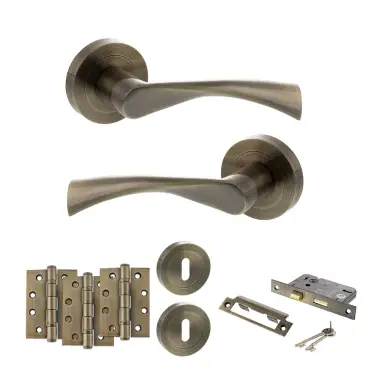 Click Here To Enlarge This Photo Of Atlantic - S34RAB STATUS Colorado Door Handle Pack - Antique Brass