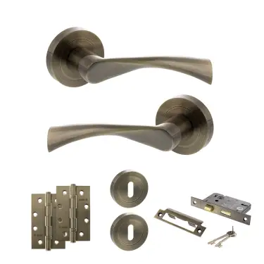 Click Here To Enlarge This Photo Of Atlantic - S34RAB STATUS Colorado Door Handle Pack - Antique Brass