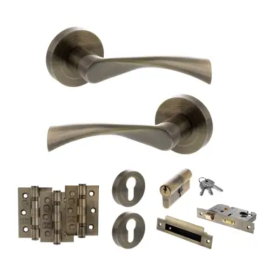 Click Here To Enlarge This Photo Of Atlantic - S34RAB STATUS Colorado Door Handle Pack - Antique Brass