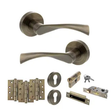 Click Here To Enlarge This Photo Of Atlantic - S34RAB STATUS Colorado Door Handle Pack - Antique Brass