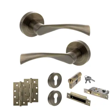 Click Here To Enlarge This Photo Of Atlantic - S34RAB STATUS Colorado Door Handle Pack - Antique Brass