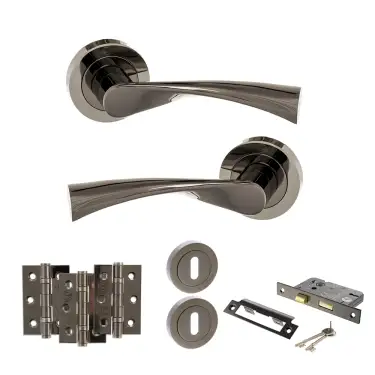 Click Here To Enlarge This Photo Of Atlantic - S34RBN STATUS Colorado Door Handle Pack - Black Nickel