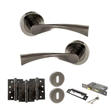 Click Here To Enlarge This Photo Of Atlantic - S34RBN STATUS Colorado Door Handle Pack - Black Nickel