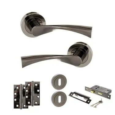Click Here To Enlarge This Photo Of Atlantic - S34RBN STATUS Colorado Door Handle Pack - Black Nickel