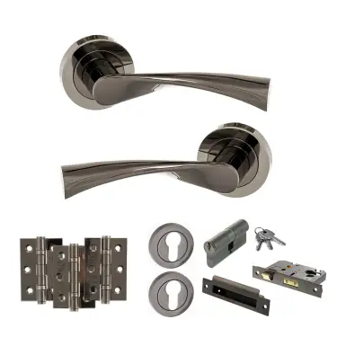 Click Here To Enlarge This Photo Of Atlantic - S34RBN STATUS Colorado Door Handle Pack - Black Nickel